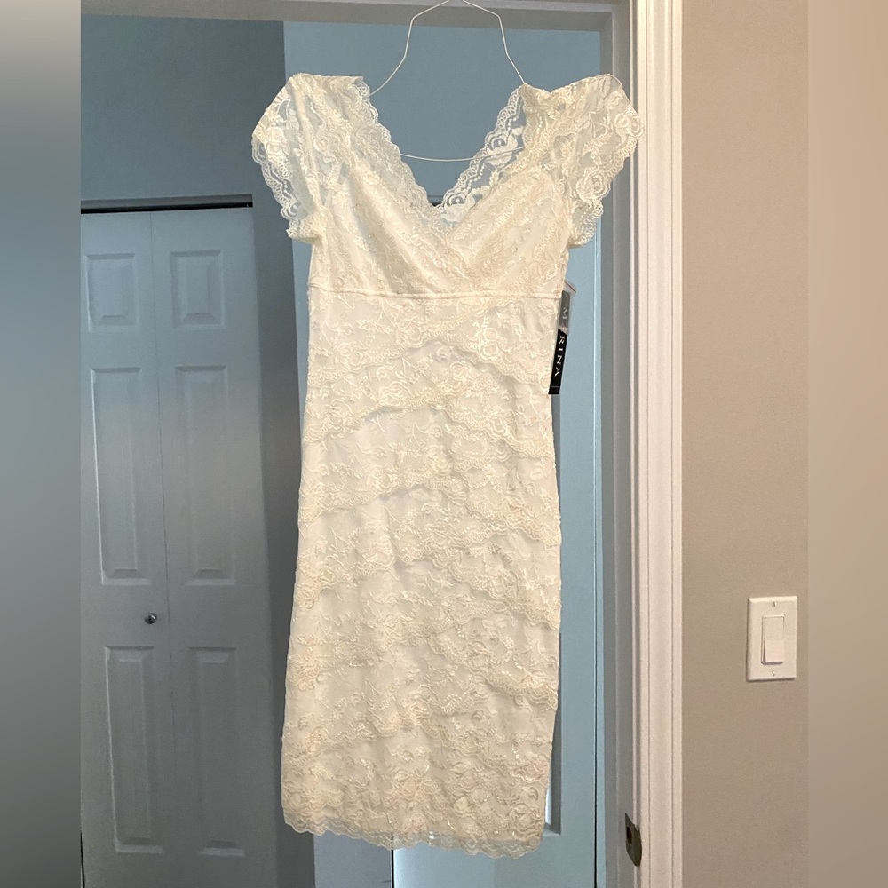 Elegant cream/white lace and beaded dress
